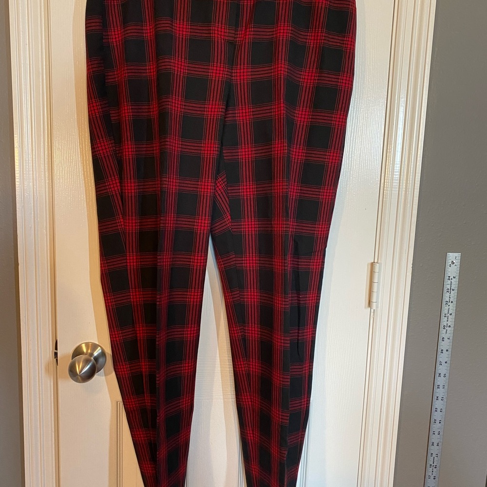 J. Jill Premium Bi-stretch slacks.  Size 16 Red and Black Plaid